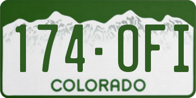 CO license plate 174OFI