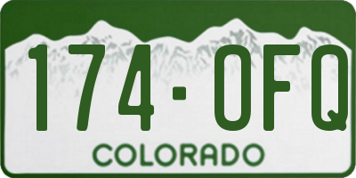 CO license plate 174OFQ