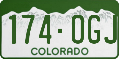 CO license plate 174OGJ