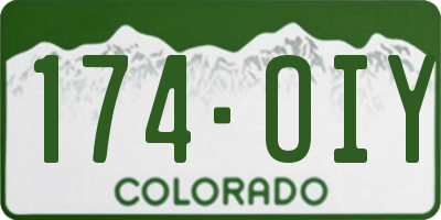 CO license plate 174OIY