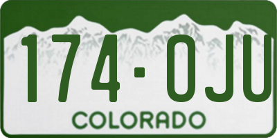 CO license plate 174OJU