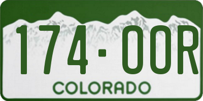 CO license plate 174OOR
