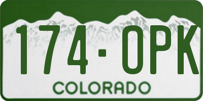 CO license plate 174OPK