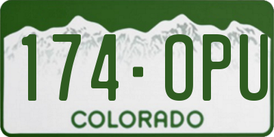 CO license plate 174OPU
