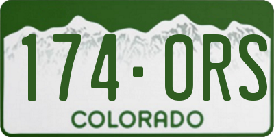 CO license plate 174ORS
