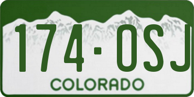 CO license plate 174OSJ