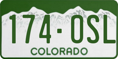CO license plate 174OSL
