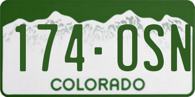 CO license plate 174OSN