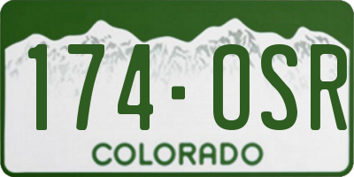 CO license plate 174OSR