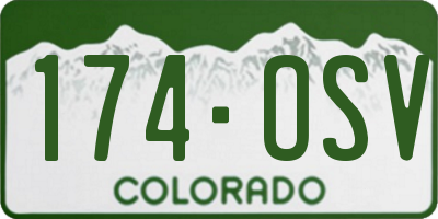 CO license plate 174OSV