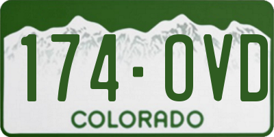 CO license plate 174OVD