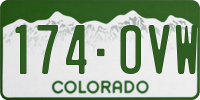CO license plate 174OVW