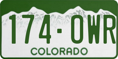 CO license plate 174OWR