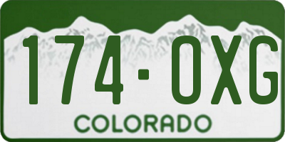 CO license plate 174OXG