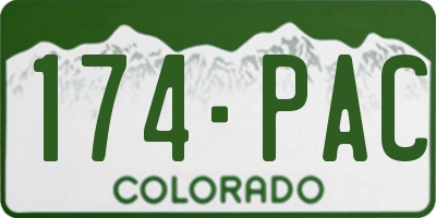 CO license plate 174PAC