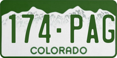 CO license plate 174PAG