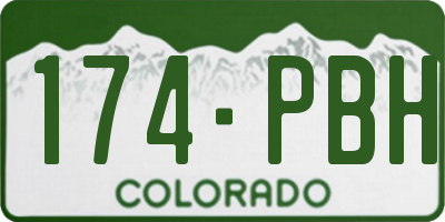 CO license plate 174PBH