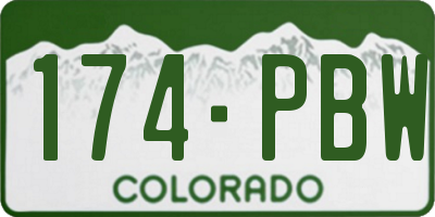 CO license plate 174PBW