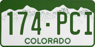CO license plate 174PCI