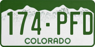 CO license plate 174PFD