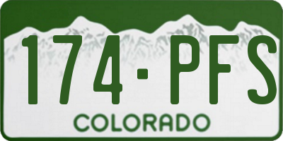 CO license plate 174PFS