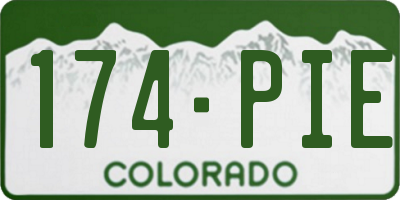 CO license plate 174PIE