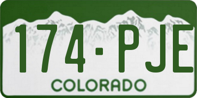 CO license plate 174PJE