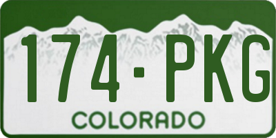 CO license plate 174PKG