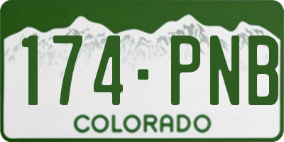 CO license plate 174PNB