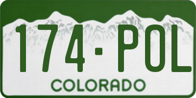 CO license plate 174POL