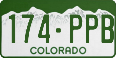 CO license plate 174PPB