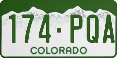 CO license plate 174PQA