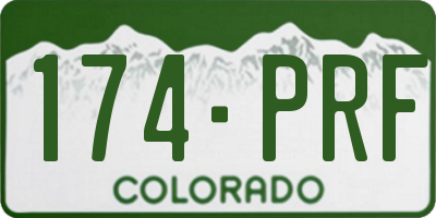 CO license plate 174PRF