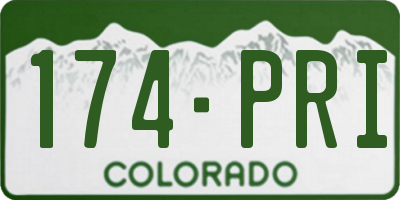 CO license plate 174PRI