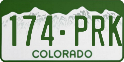 CO license plate 174PRK