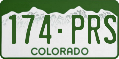 CO license plate 174PRS