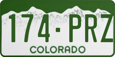 CO license plate 174PRZ