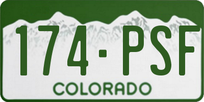 CO license plate 174PSF