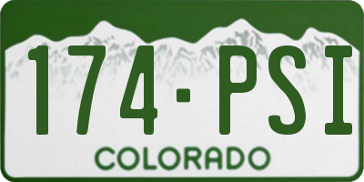 CO license plate 174PSI