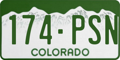 CO license plate 174PSN