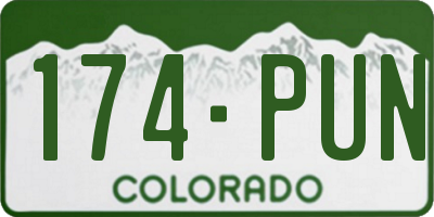 CO license plate 174PUN