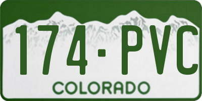 CO license plate 174PVC