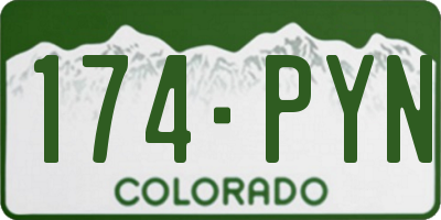 CO license plate 174PYN