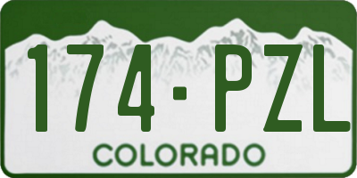 CO license plate 174PZL