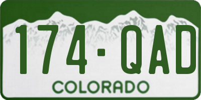 CO license plate 174QAD
