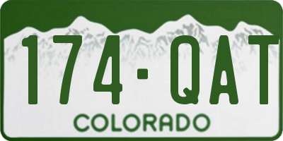 CO license plate 174QAT