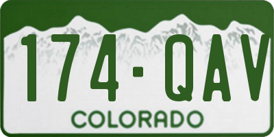 CO license plate 174QAV