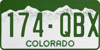 CO license plate 174QBX