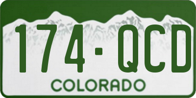 CO license plate 174QCD