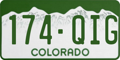 CO license plate 174QIG